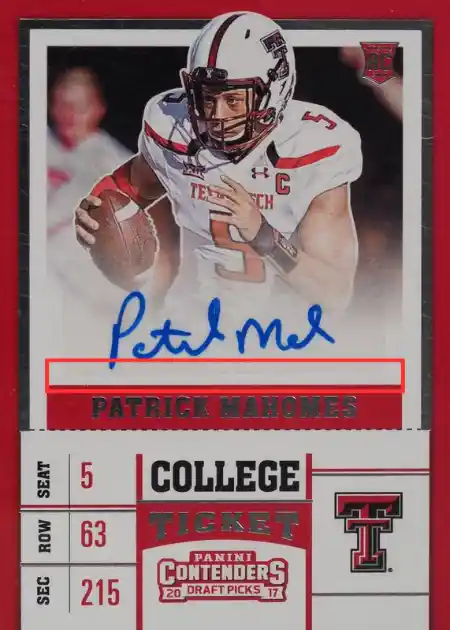 Patrick Mahomes II - College Ticket Autographs - 2017 Panini Contenders Draft Picks Football #298