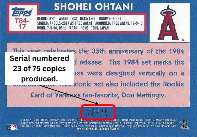 Shohei Ohtani - Purple Refractor /75 - 2019 Topps Baseball Silver Pack 1984 Chrome #T84-17