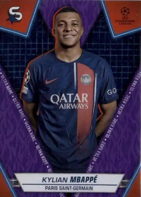 Kylian Mbappe - Ultra Rare Purple /99 - 2023-24 Topps UEFA Club Competitions Superstars #111