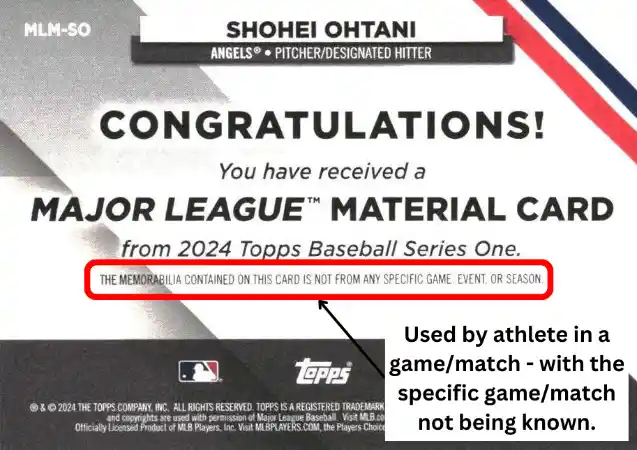 Shohei Ohtani - Major League Material Gold /50 - 2024 Topps Series One Baseball #MLM-SO (Back)