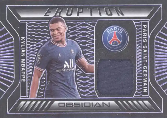 Kylian Mbappe - Eruption Purple Patch /75 - 2021-22 Panini Obsidian Soccer #E-KM