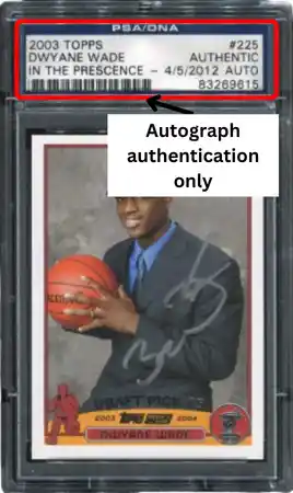 PSA autograph authentication slab