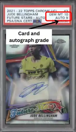 PSA grade and autograph authentication slab